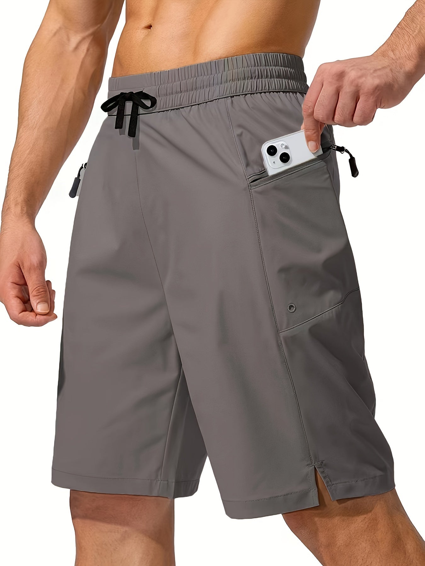 Men's Zip Pocket Sports Shorts, Swimwear