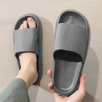 Men's Solid EVA Slides - Casual Non Slip Slippers, Open Toe