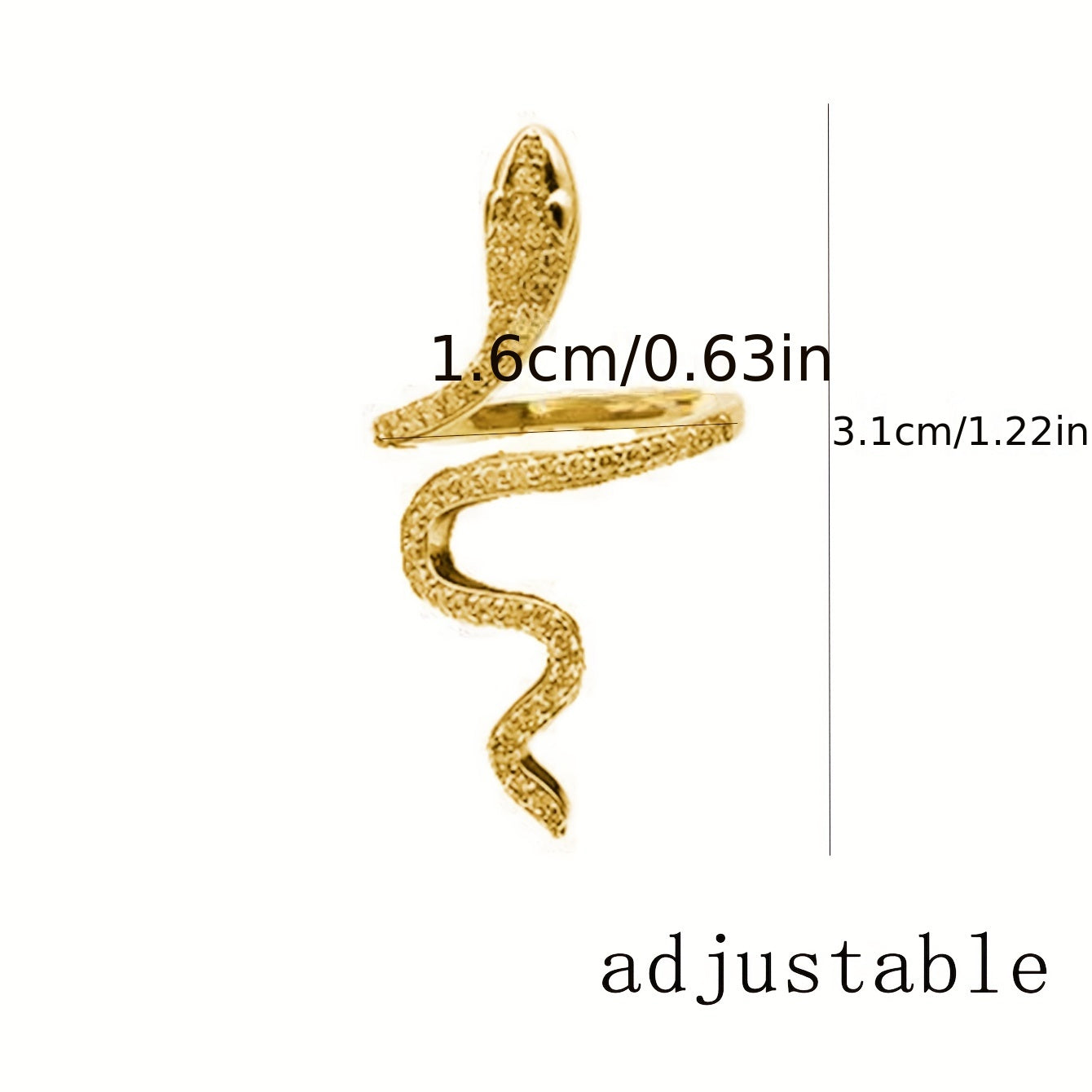 Chic Snake Wrap Ring with Paved Rhinestones