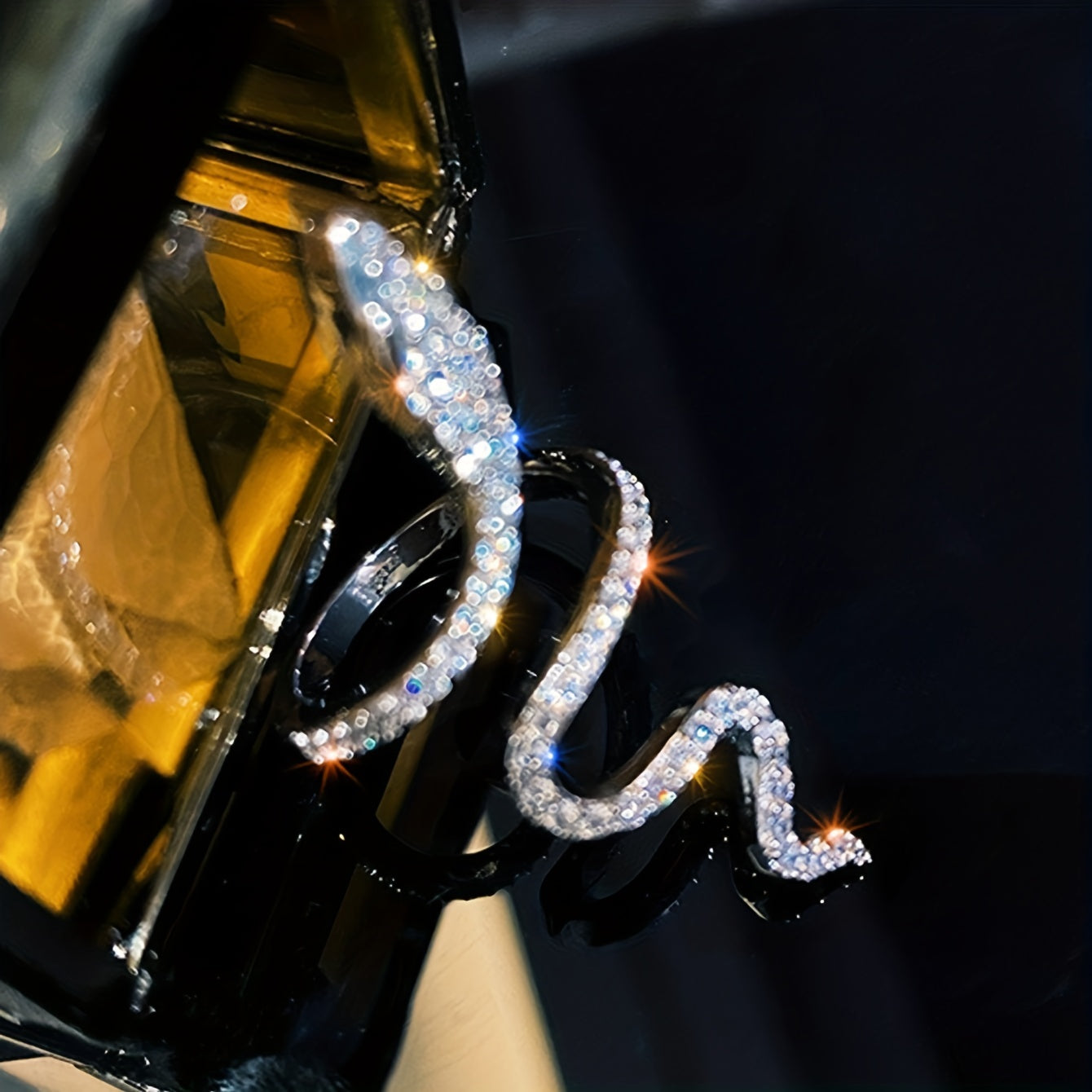 Chic Snake Wrap Ring with Paved Rhinestones