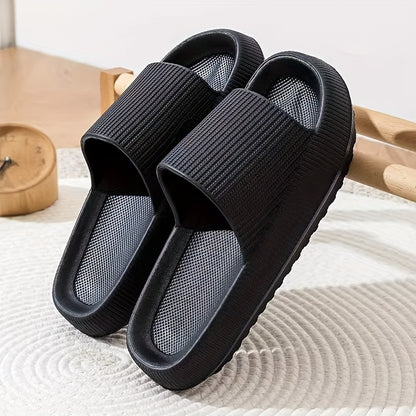 Men's Solid EVA Slides - Casual Non Slip Slippers, Open Toe