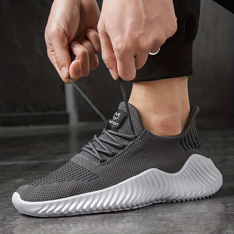 Men's Lightweight Breathable Sneakers - Anti-Slip Low Top Lace Up Shoes