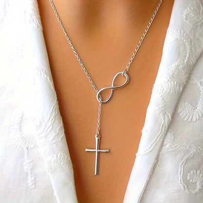 Lucky Infinity Cross Pendant Necklace