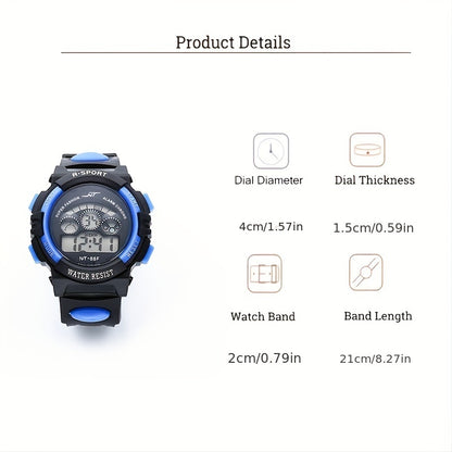 Colorful Luminous Waterproof Sports Watch - Multifunctional Design