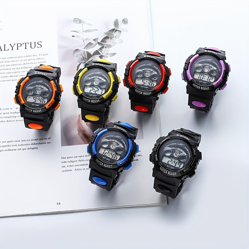 Colorful Luminous Waterproof Sports Watch - Multifunctional Design