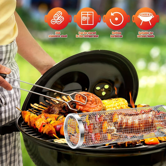 Stainless Steel BBQ Grill Basket for Outdoor Cooking