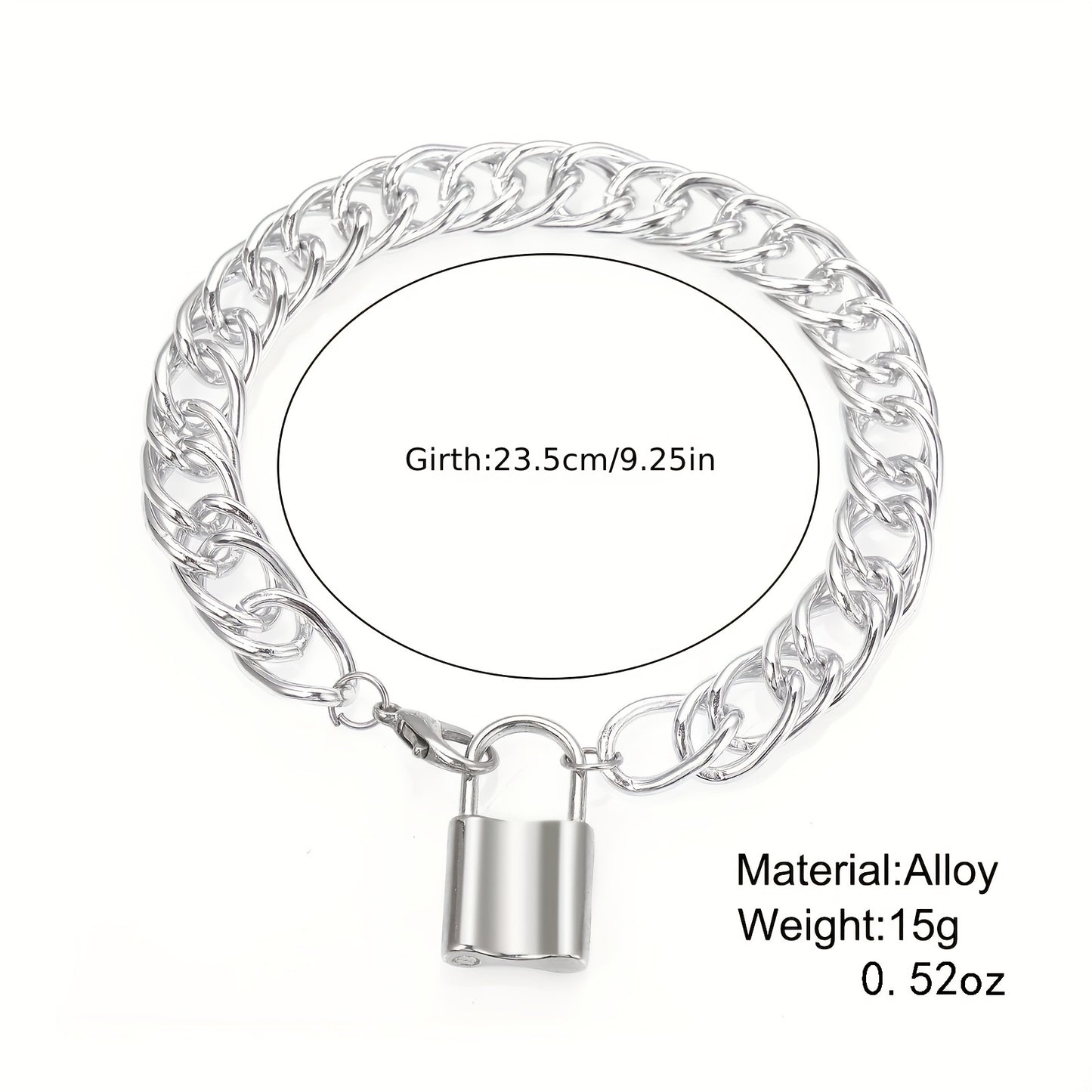 Chunky Lock Pendant Chain Anklet