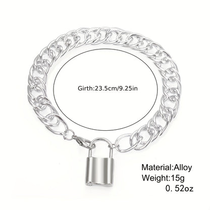 Chunky Lock Pendant Chain Anklet