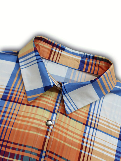 Women's Casual Plaid Pattern Button Front Long Sleeve Shirt