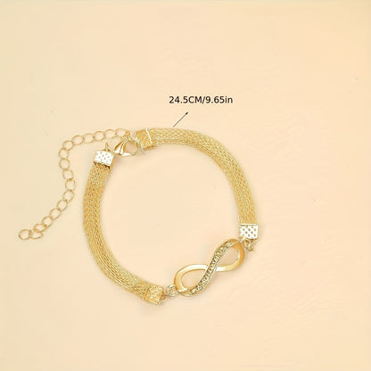 Elegant Zircon Anklet - Shiny Zinc Alloy Ankle Bracelet