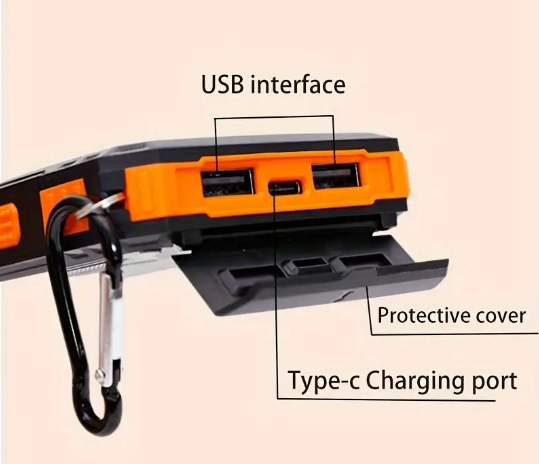 Ultimate 10000mAh Portable Solar Power Bank with Dual USB or MulltiPorts, LED Flashlight & Compass – Your Perfect Outdoor Emergency Charger