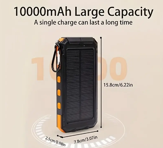 Ultimate 10000mAh Portable Solar Power Bank with Dual USB or MulltiPorts, LED Flashlight & Compass – Your Perfect Outdoor Emergency Charger