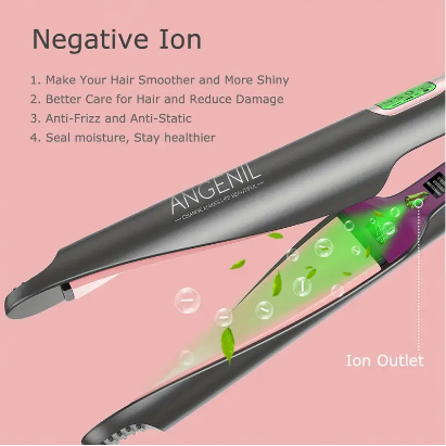 2-in-1 Hair Straightener & Curler – ANGENIL Dual Voltage Combo for Perfect Curls & Sleek Styles