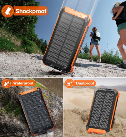 Ultimate 10000mAh Portable Solar Power Bank with Dual USB or MulltiPorts, LED Flashlight & Compass – Your Perfect Outdoor Emergency Charger