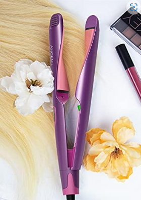 2-in-1 Hair Straightener & Curler – ANGENIL Dual Voltage Combo for Perfect Curls & Sleek Styles