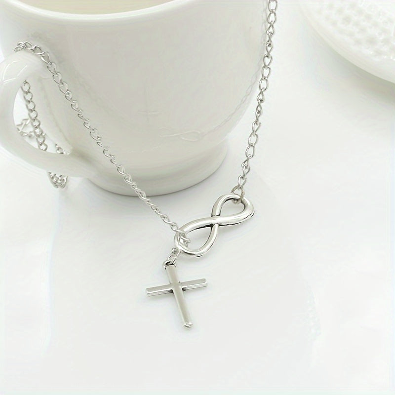 Lucky Infinity Cross Pendant Necklace