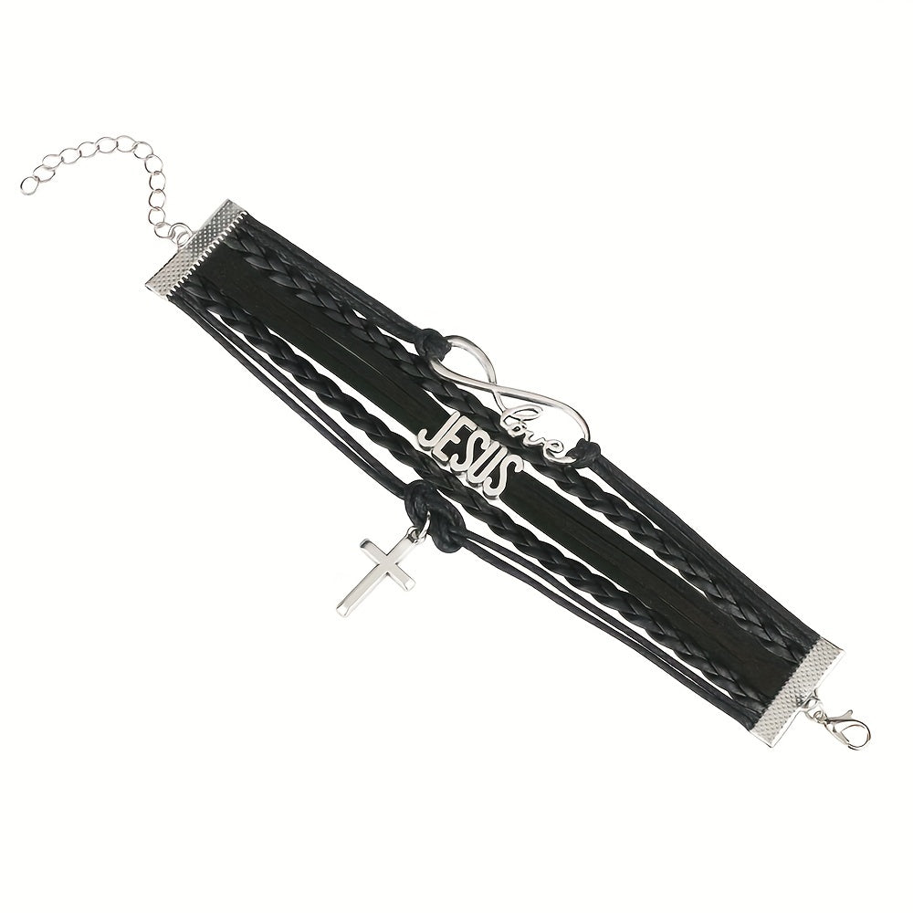 Jesus Cross Braided Bracelet