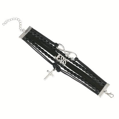 Jesus Cross Braided Bracelet
