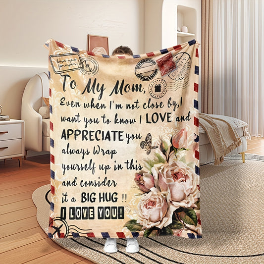 Cozy Floral Flannel Blanket - Perfect Gift for Mom