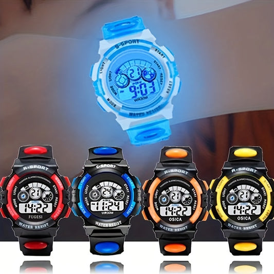 Colorful Luminous Waterproof Sports Watch - Multifunctional Design