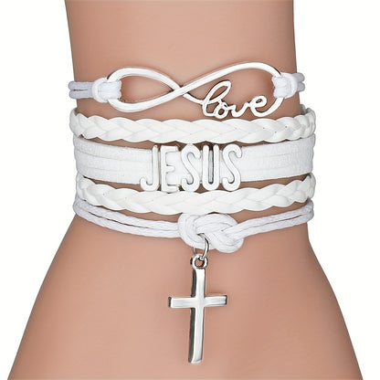 Jesus Cross Braided Bracelet
