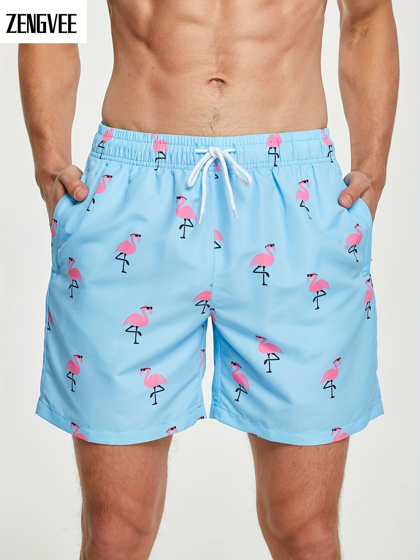 2-in-1 Double Layer Men's Shorts with Inner Zipper Pocket